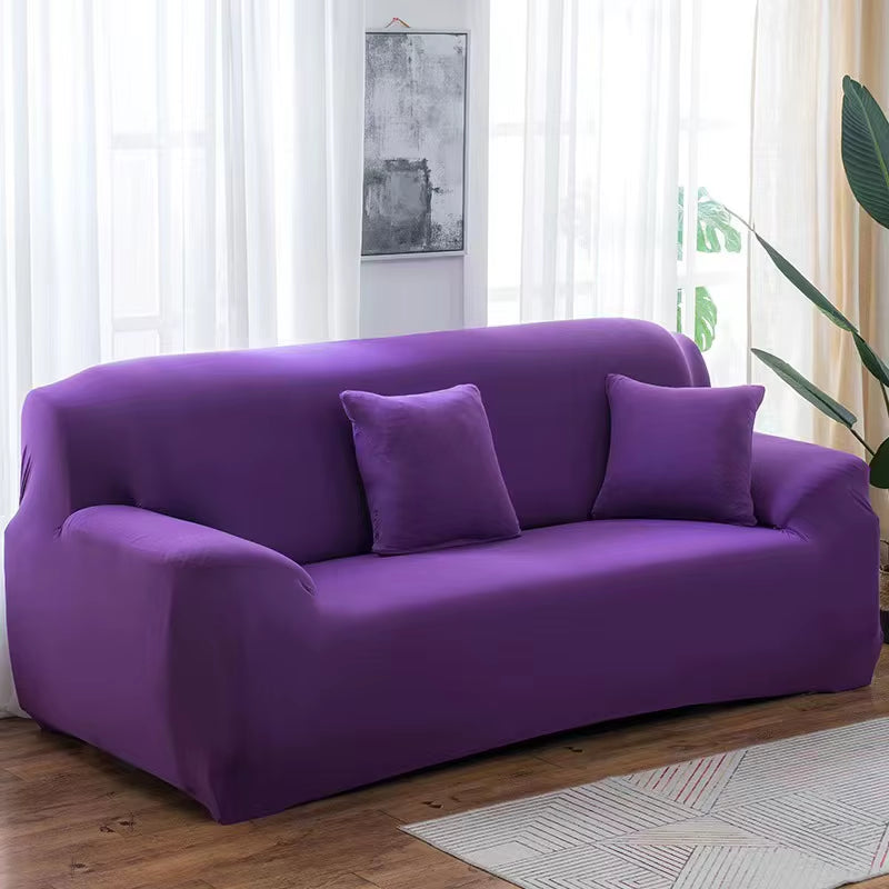 Solid Color Elastic Sofa Covers for Living Room Spandex Sectional Corner Sofa Slipcovers Couch Chair Cover 1/2/3/4 Seater