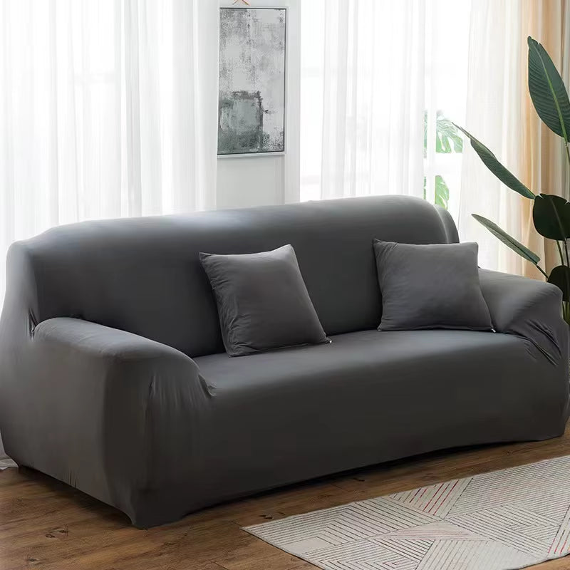 Solid Color Elastic Sofa Covers for Living Room Spandex Sectional Corner Sofa Slipcovers Couch Chair Cover 1/2/3/4 Seater