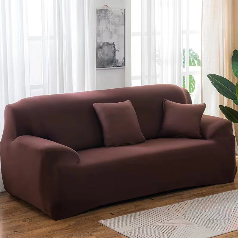 Solid Color Elastic Sofa Covers for Living Room Spandex Sectional Corner Sofa Slipcovers Couch Chair Cover 1/2/3/4 Seater