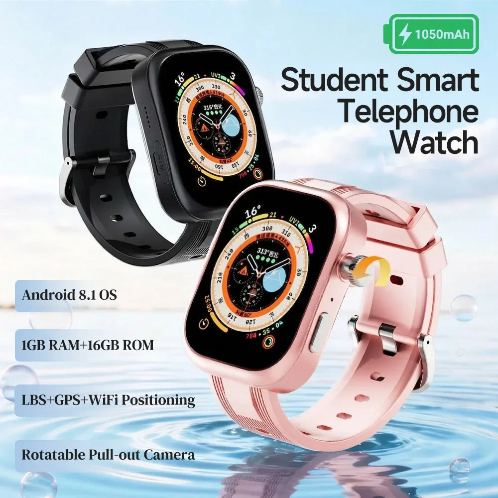 New 4G SIM Card Kids Smartwatch 1050Mah Battery GPS Student Smart Watch Phone 1GB+16GB Wifi Vedio Call Watches for Children 2026