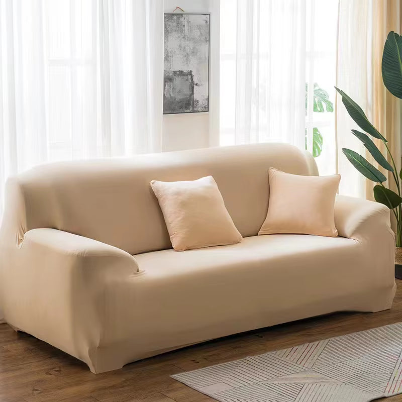 Solid Color Elastic Sofa Covers for Living Room Spandex Sectional Corner Sofa Slipcovers Couch Chair Cover 1/2/3/4 Seater