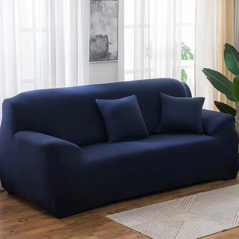 Solid Color Elastic Sofa Covers for Living Room Spandex Sectional Corner Sofa Slipcovers Couch Chair Cover 1/2/3/4 Seater