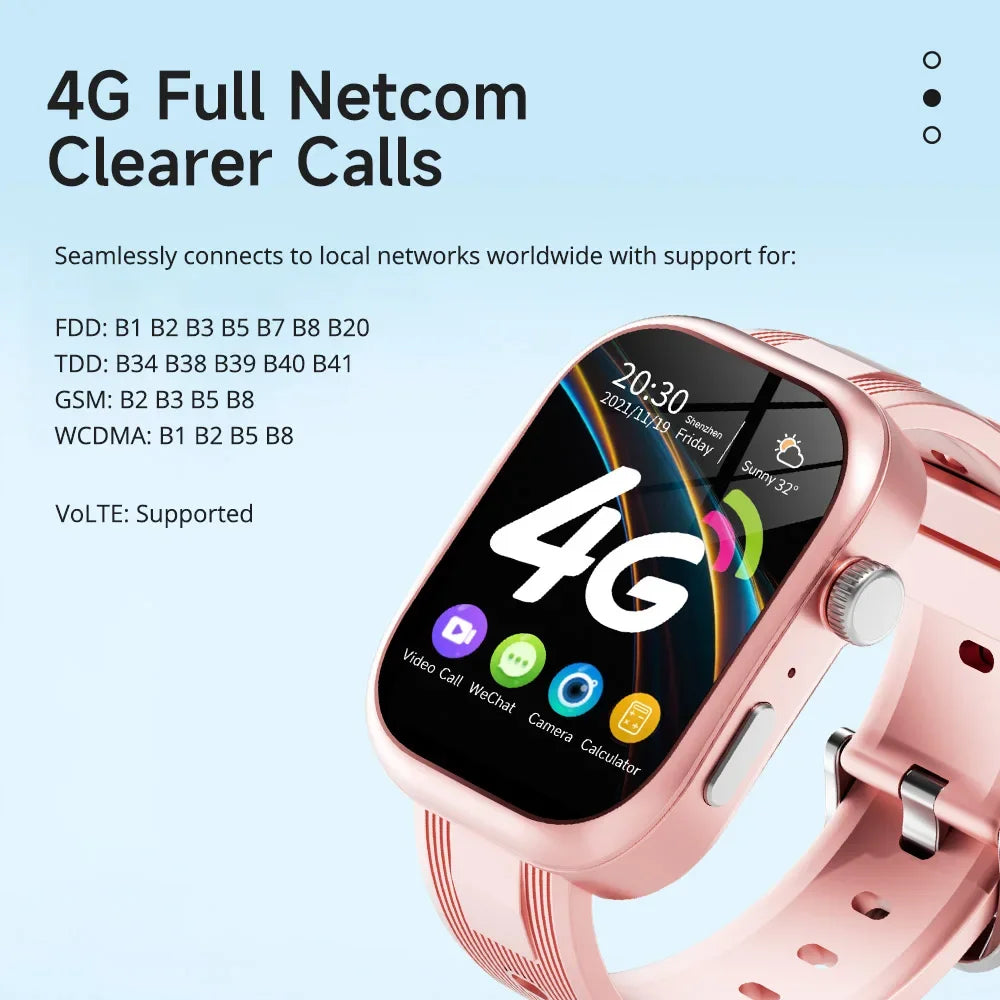 New 4G SIM Card Kids Smartwatch 1050Mah Battery GPS Student Smart Watch Phone 1GB+16GB Wifi Vedio Call Watches for Children 2026