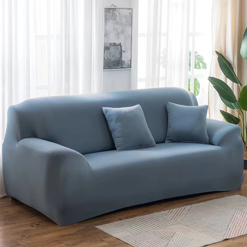 Solid Color Elastic Sofa Covers for Living Room Spandex Sectional Corner Sofa Slipcovers Couch Chair Cover 1/2/3/4 Seater