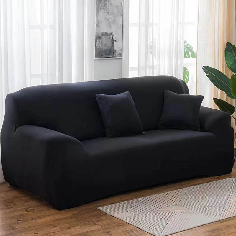 Solid Color Elastic Sofa Covers for Living Room Spandex Sectional Corner Sofa Slipcovers Couch Chair Cover 1/2/3/4 Seater