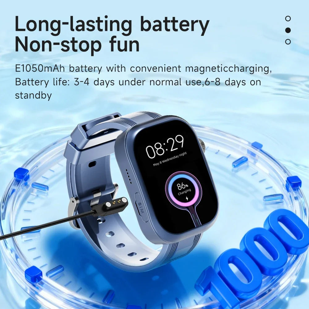 New 4G SIM Card Kids Smartwatch 1050Mah Battery GPS Student Smart Watch Phone 1GB+16GB Wifi Vedio Call Watches for Children 2026