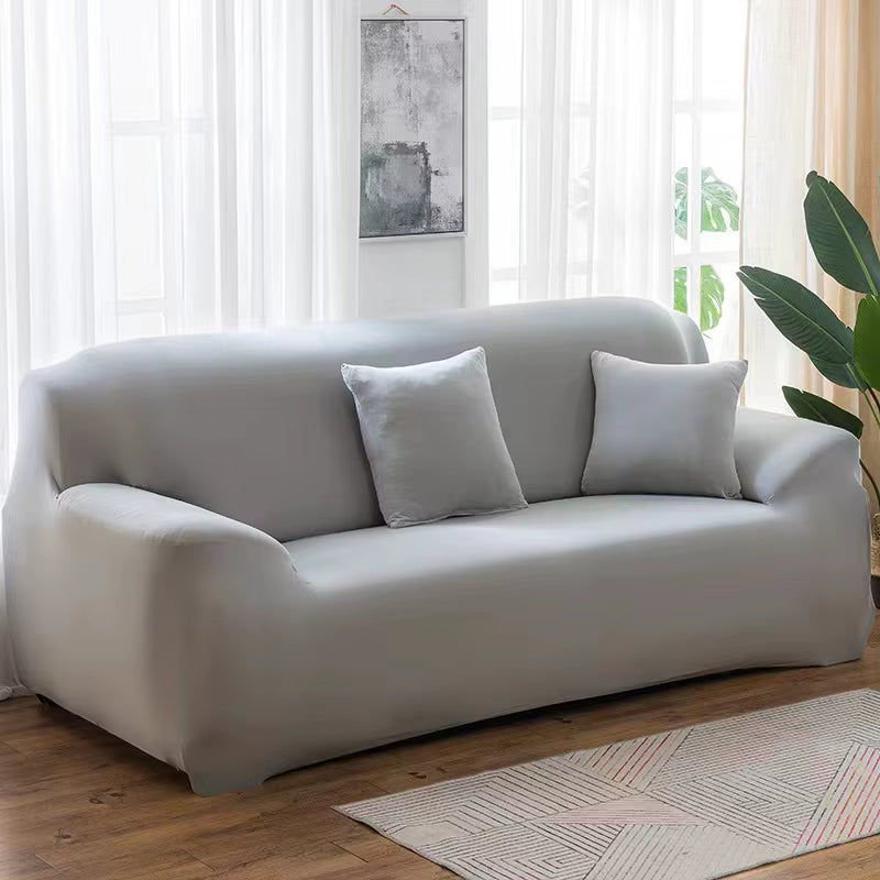Solid Color Elastic Sofa Covers for Living Room Spandex Sectional Corner Sofa Slipcovers Couch Chair Cover 1/2/3/4 Seater