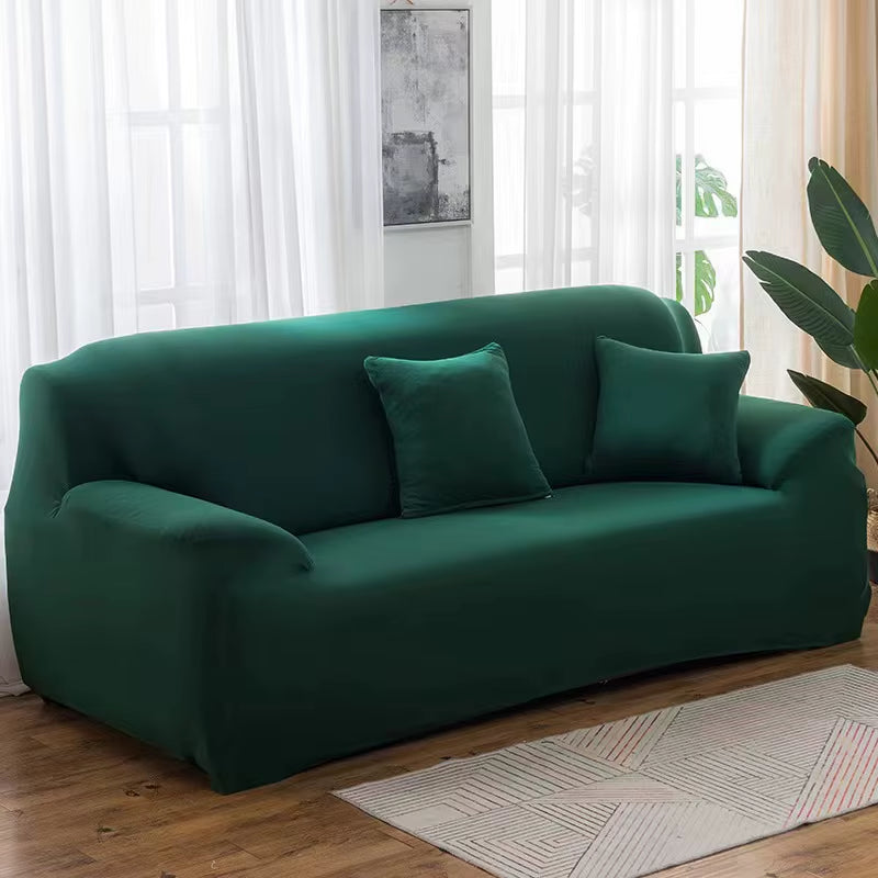 Solid Color Elastic Sofa Covers for Living Room Spandex Sectional Corner Sofa Slipcovers Couch Chair Cover 1/2/3/4 Seater