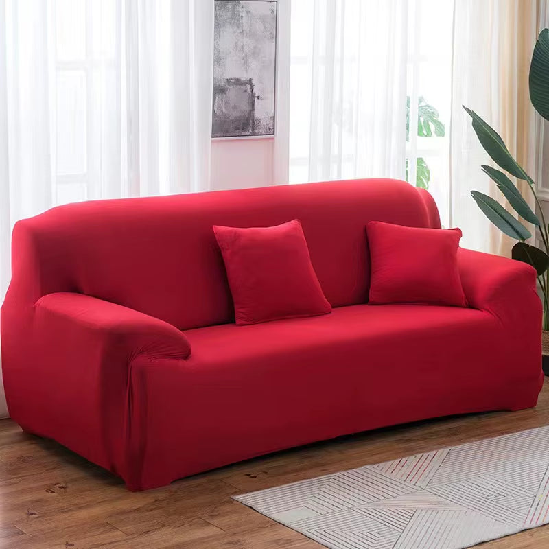 Solid Color Elastic Sofa Covers for Living Room Spandex Sectional Corner Sofa Slipcovers Couch Chair Cover 1/2/3/4 Seater